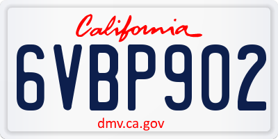 CA license plate 6VBP902