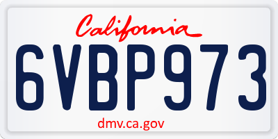 CA license plate 6VBP973