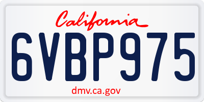 CA license plate 6VBP975
