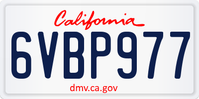 CA license plate 6VBP977