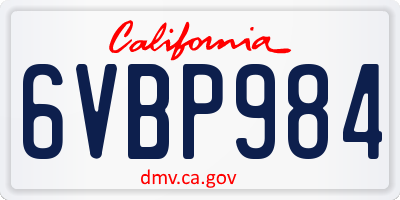 CA license plate 6VBP984