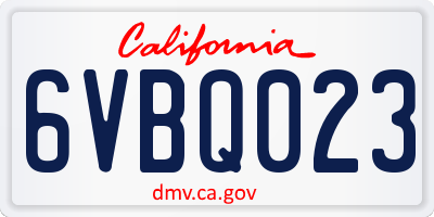 CA license plate 6VBQ023
