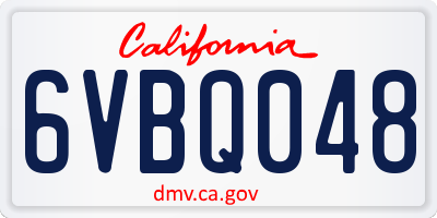 CA license plate 6VBQ048