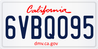 CA license plate 6VBQ095