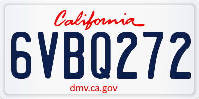 CA license plate 6VBQ272