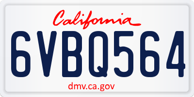 CA license plate 6VBQ564