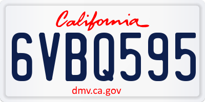 CA license plate 6VBQ595