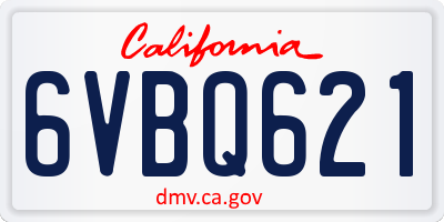 CA license plate 6VBQ621