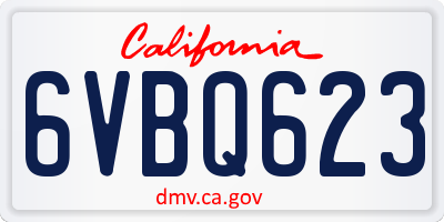 CA license plate 6VBQ623