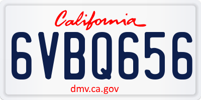CA license plate 6VBQ656