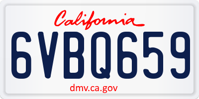 CA license plate 6VBQ659