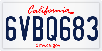 CA license plate 6VBQ683