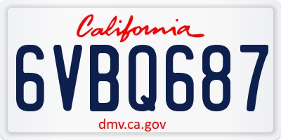 CA license plate 6VBQ687