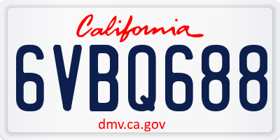 CA license plate 6VBQ688