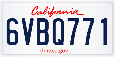 CA license plate 6VBQ771