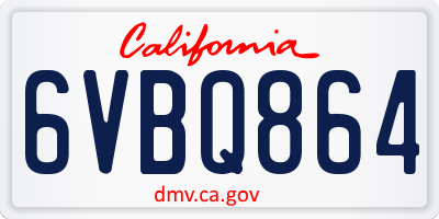 CA license plate 6VBQ864