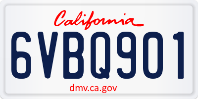CA license plate 6VBQ901