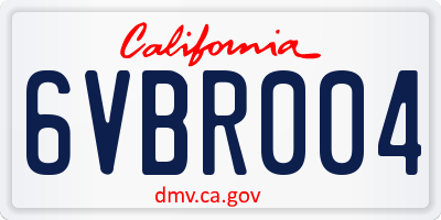 CA license plate 6VBR004