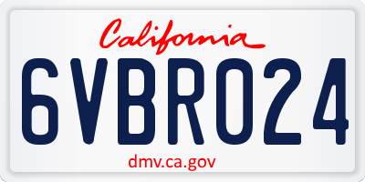 CA license plate 6VBR024