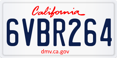 CA license plate 6VBR264