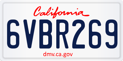 CA license plate 6VBR269