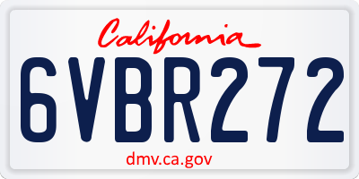 CA license plate 6VBR272
