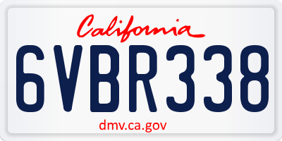 CA license plate 6VBR338