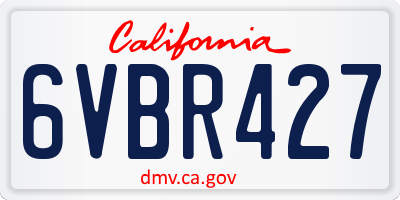 CA license plate 6VBR427