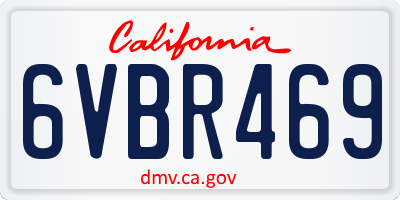 CA license plate 6VBR469