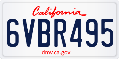 CA license plate 6VBR495