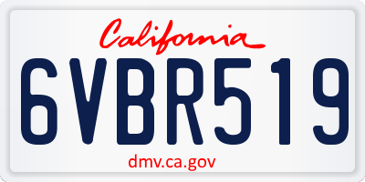 CA license plate 6VBR519