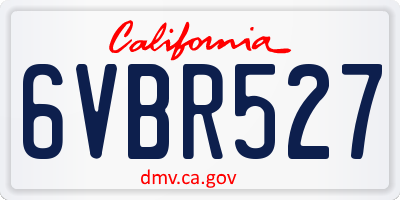 CA license plate 6VBR527