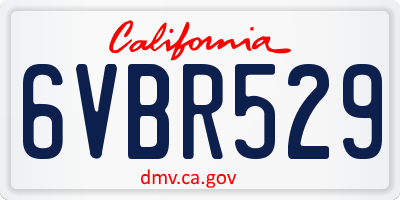 CA license plate 6VBR529