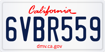 CA license plate 6VBR559