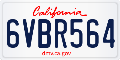CA license plate 6VBR564