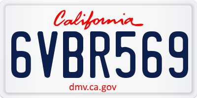 CA license plate 6VBR569