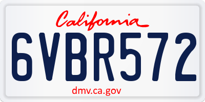 CA license plate 6VBR572
