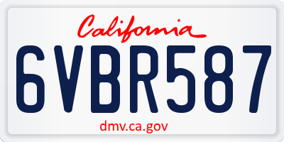 CA license plate 6VBR587