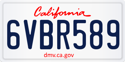 CA license plate 6VBR589