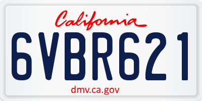 CA license plate 6VBR621
