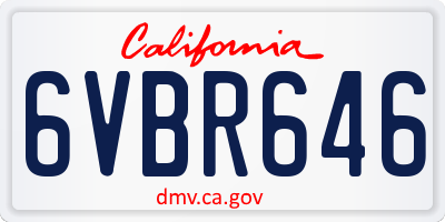 CA license plate 6VBR646