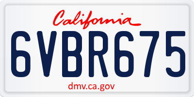 CA license plate 6VBR675