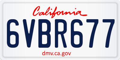 CA license plate 6VBR677