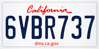 CA license plate 6VBR737