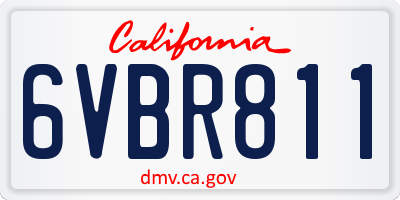 CA license plate 6VBR811