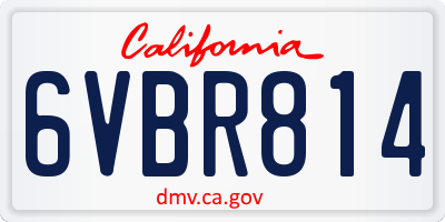 CA license plate 6VBR814