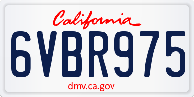 CA license plate 6VBR975