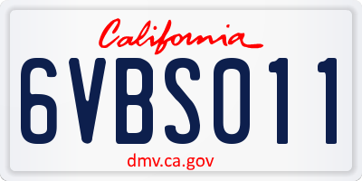 CA license plate 6VBS011