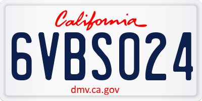 CA license plate 6VBS024