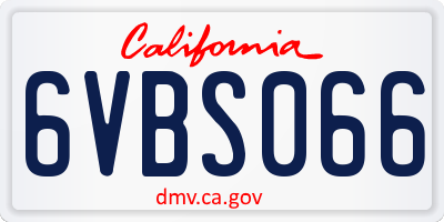 CA license plate 6VBS066